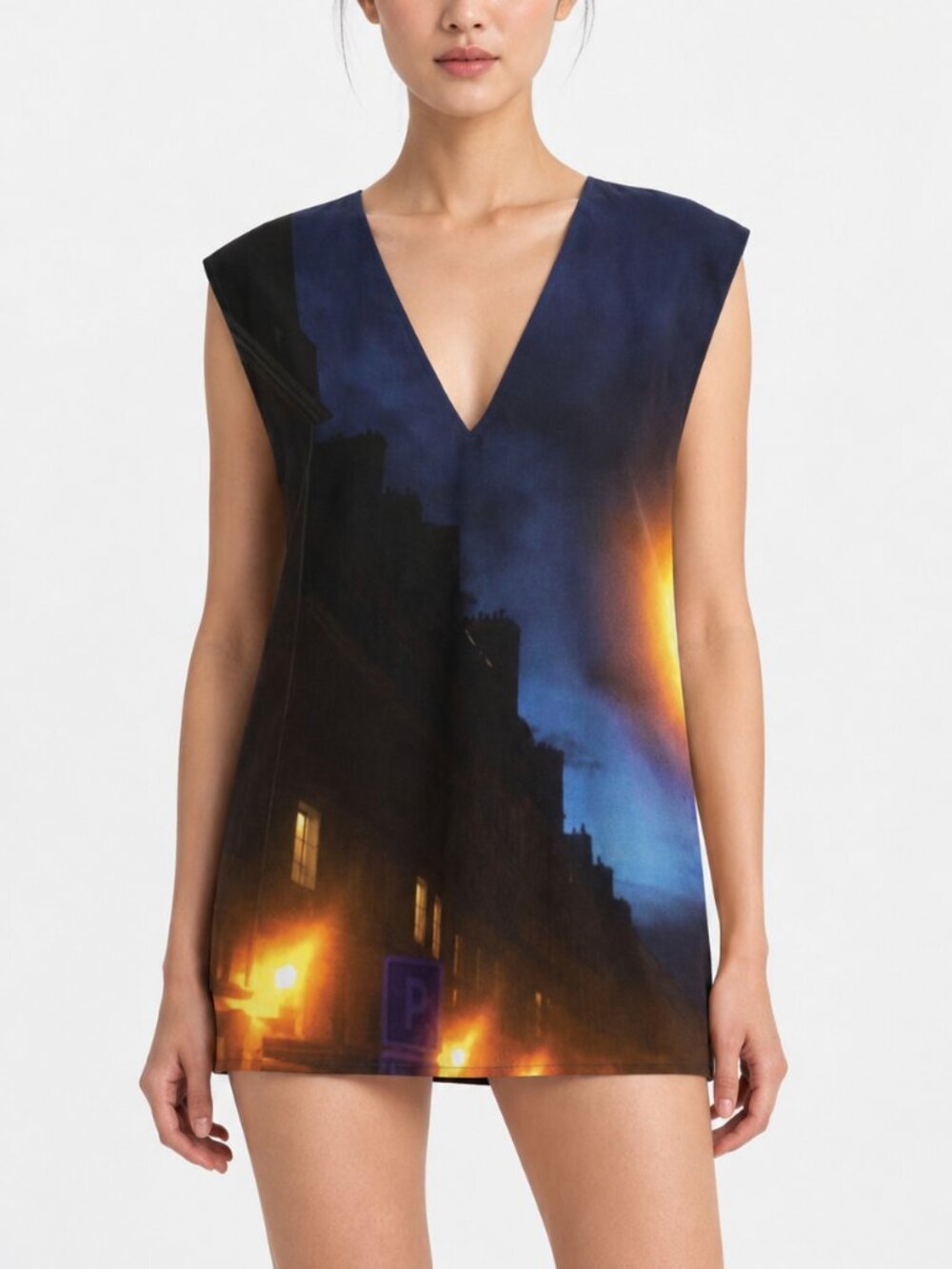 agnès b. Photoprint "Nuit" Dress/Top